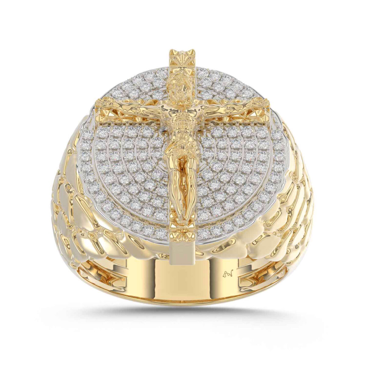 MEN'S RING 0.50CT ROUND DIAMOND 10K YELLOW GOLD - Image 1