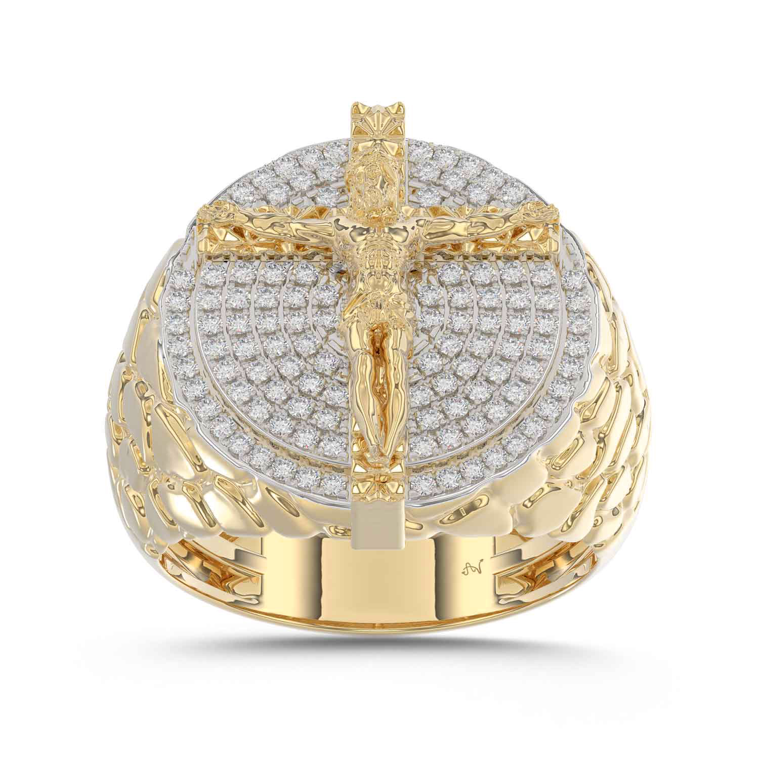 MEN'S RING 0.50CT ROUND DIAMOND 10K YELLOW GOLD - Image 1