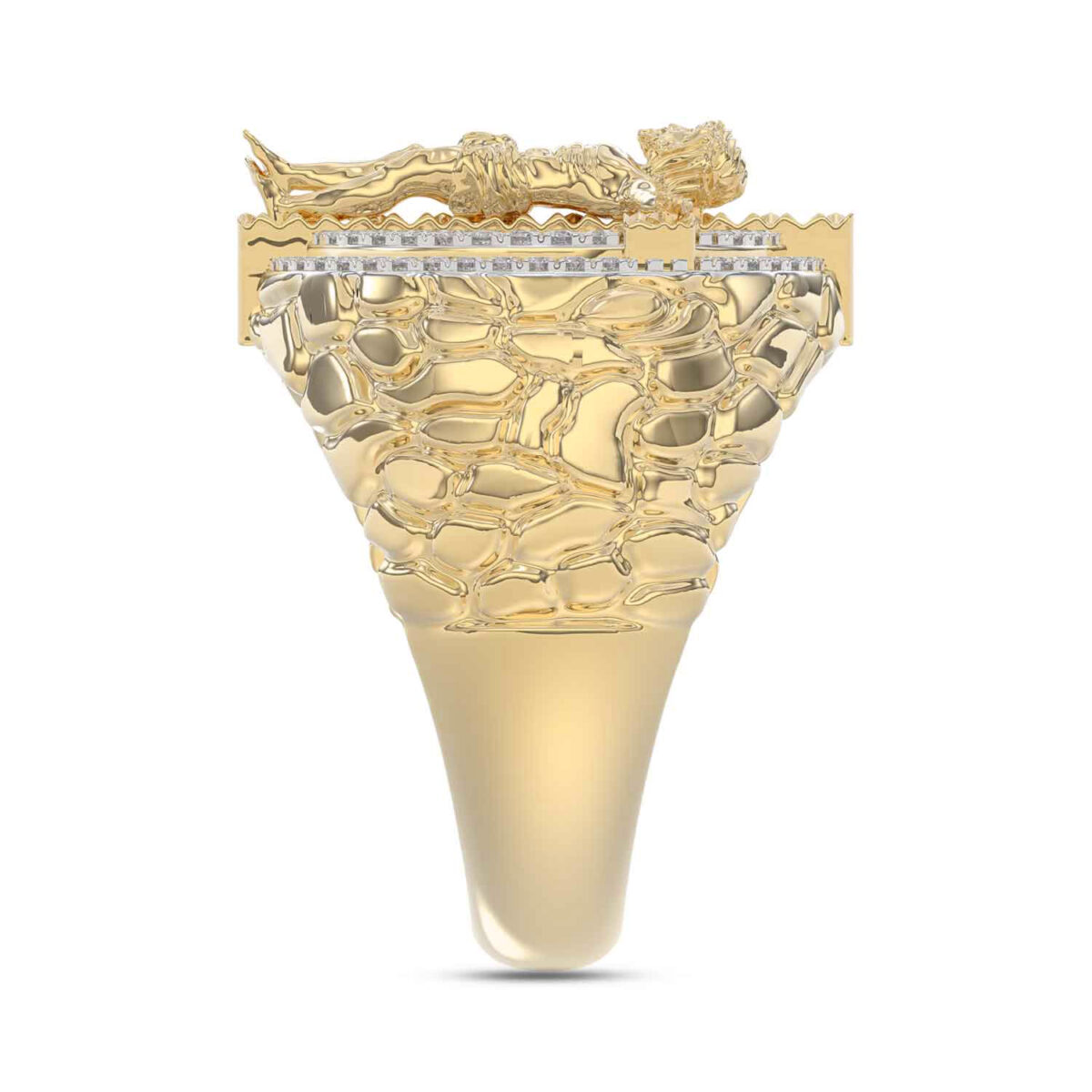MEN'S RING 0.50CT ROUND DIAMOND 10K YELLOW GOLD - Image 3