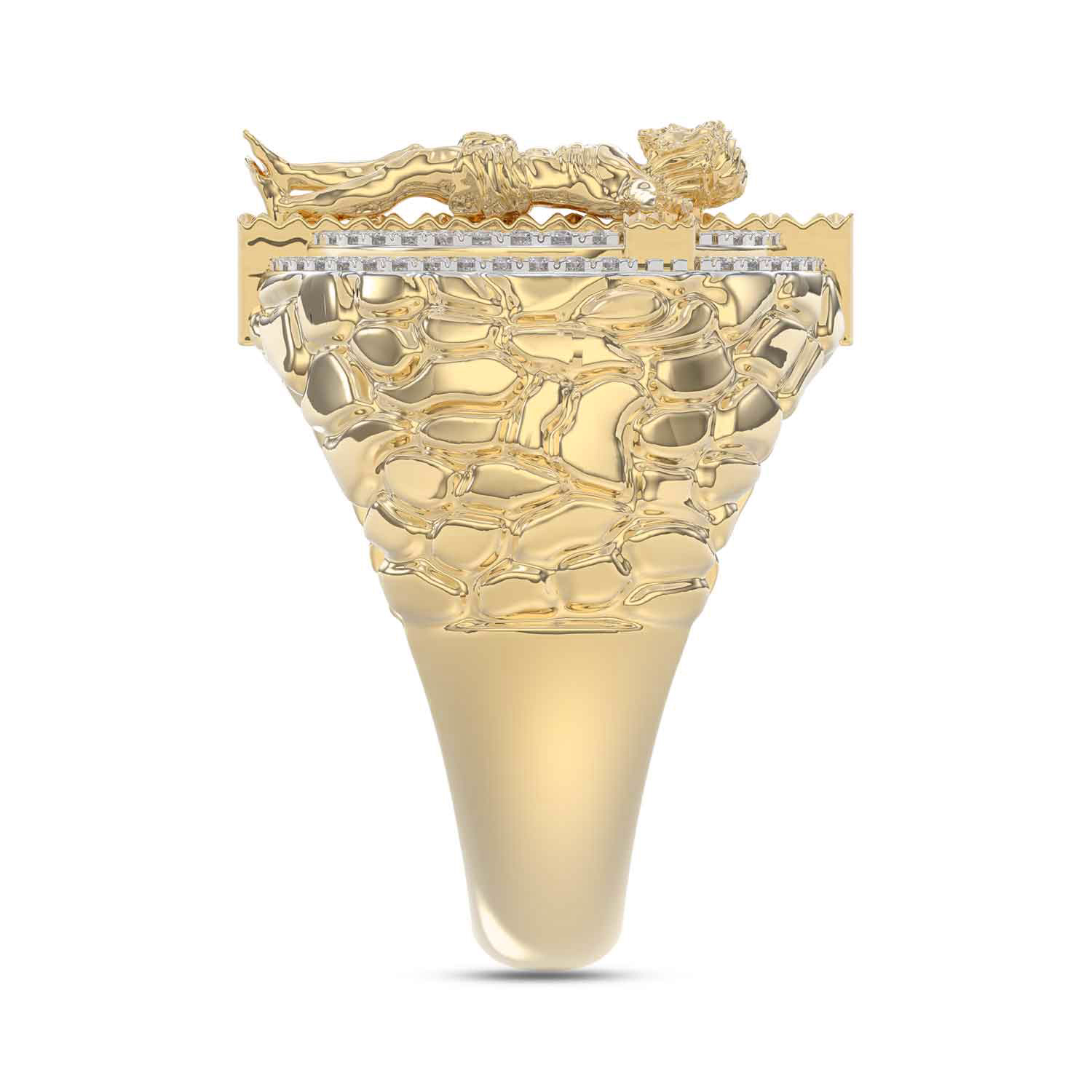MEN'S RING 0.50CT ROUND DIAMOND 10K YELLOW GOLD - Image 3