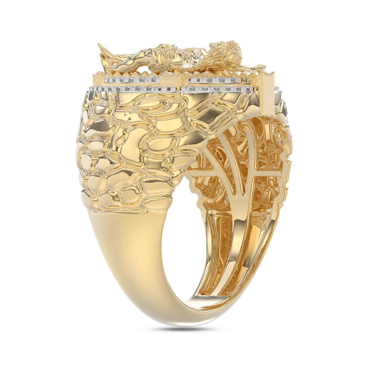 MEN'S RING 0.50CT ROUND DIAMOND 10K YELLOW GOLD - Image 4