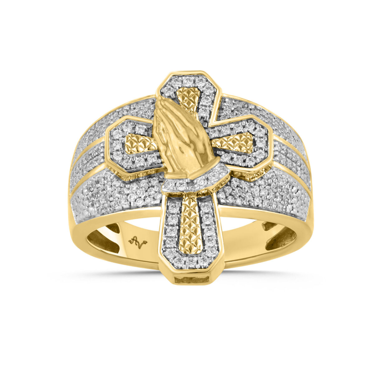 MEN'S RING .50CT ROUND DIAMOND 10K YELLOW GOLD - Image 1