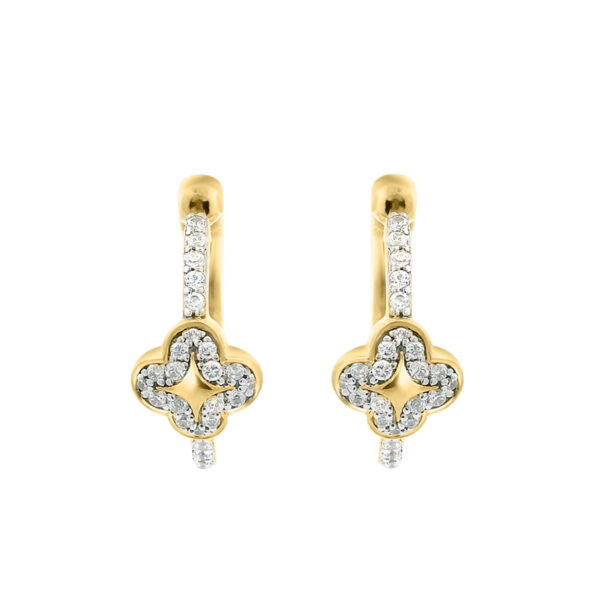LADIES EARRINGS 0.20CT ROUND DIAMOND 10K YELLOW GOLD