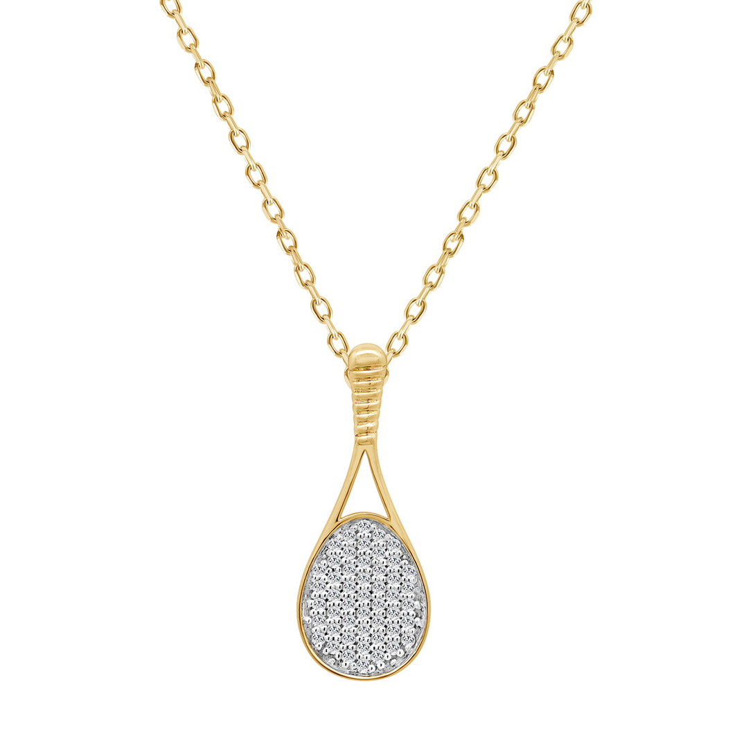 LADIES PENDANT WITH CHAIN 0.20CT ROUND DIAMOND 10K YELLOW GOLD - Image 1