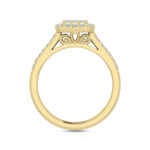 LADIES RING 1.00CT ROUND/BAGUETTE DIAMOND 10K YELLOW GOLD - Image 2