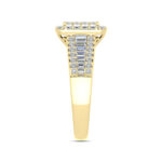 LADIES RING 1.00CT ROUND/BAGUETTE DIAMOND 10K YELLOW GOLD - Image 3