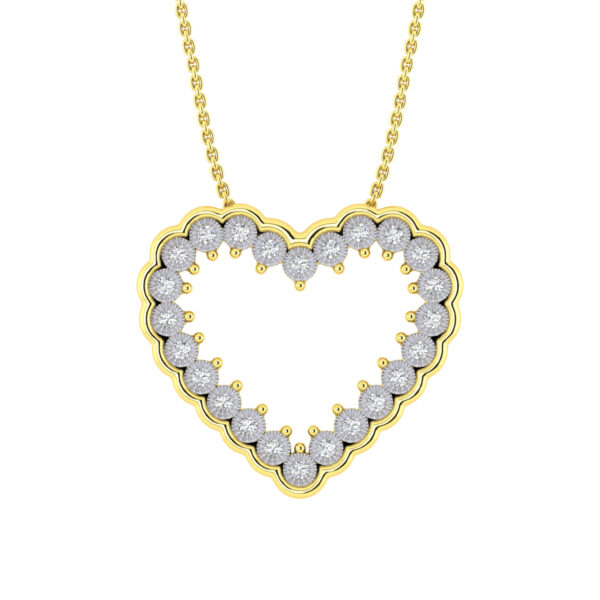 LADIES NECKLACE 0.20CT ROUND DIAMOND 10K YELLOW GOLD