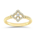 LADIES RING 0.15CT ROUND DIAMOND 10K YELLOW GOLD