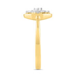 LADIES RING 0.20CT ROUND/BAGUETTE DIAMOND 10K YELLOW GOLD - Image 2