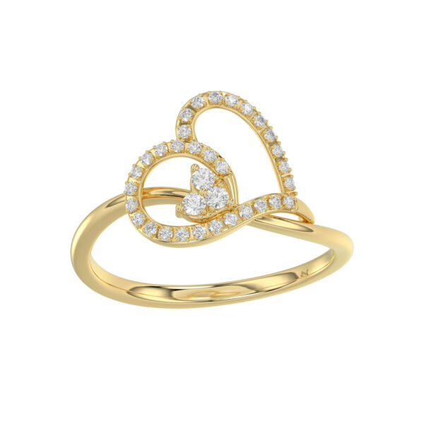 LADIES RING 0.15CT ROUND DIAMOND 10K YELLOW GOLD