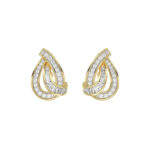 LADIES EARRING 0.20CT ROUND/BAGUETTE DIAMOND 10K YELLOW GOLD