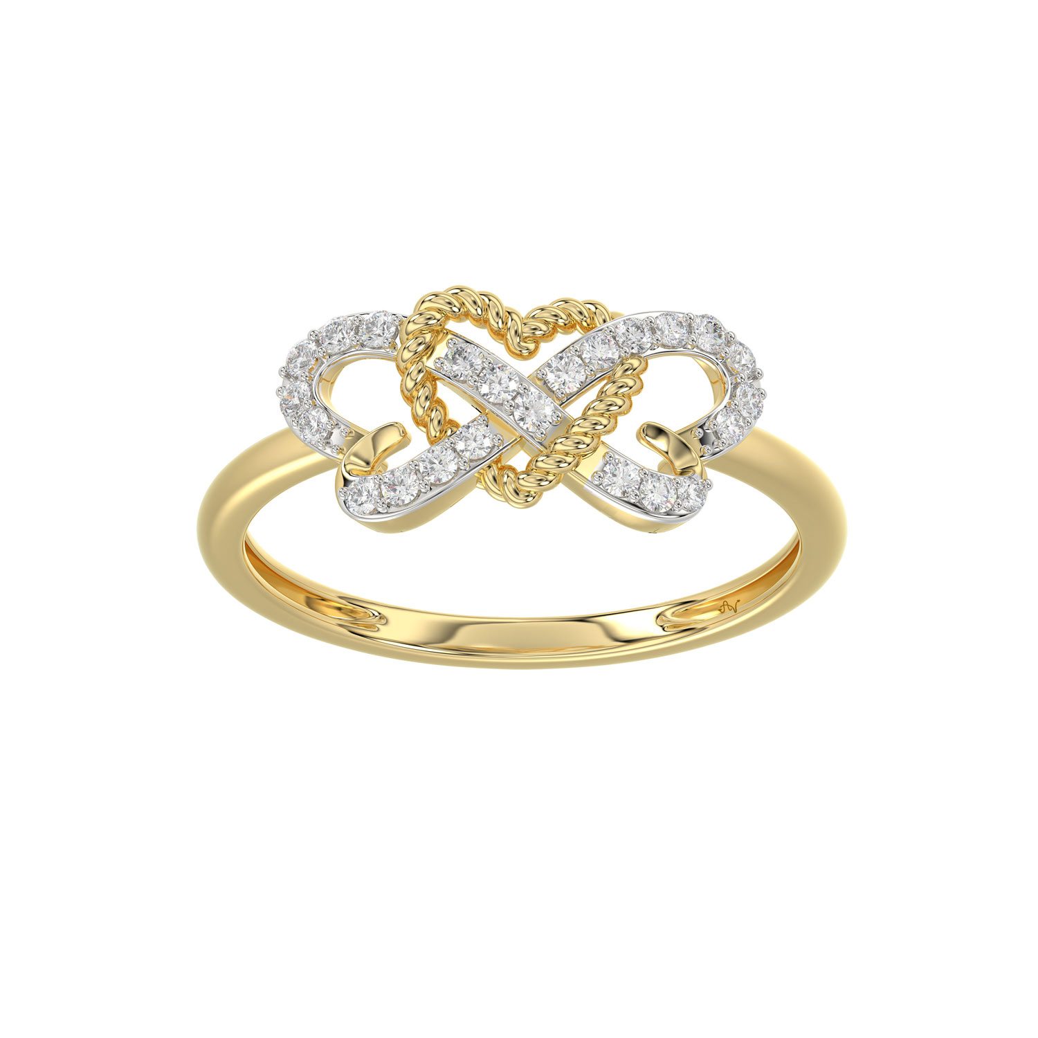 LADIES RING 0.15CT ROUND DIAMOND 10K YELLOW GOLD - Image 1