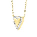 LADIES NECKLACE 0.10CT ROUND DIAMOND 10K YELLOW GOLD - Image 3
