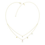 LADIES NECKLACE 0.16CT ROUND/PEARL DIAMOND 14K YELLOW GOLD