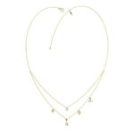 LADIES NECKLACE 0.16CT ROUND/PEARL DIAMOND 14K YELLOW GOLD - Image 2
