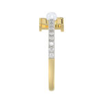 LADIES RING 0.10CT ROUND/PEARL DIAMOND 10K YELLOW GOLD - Image 3