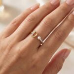 LADIES RING 0.10CT ROUND/PEARL DIAMOND 10K YELLOW GOLD - Image 6