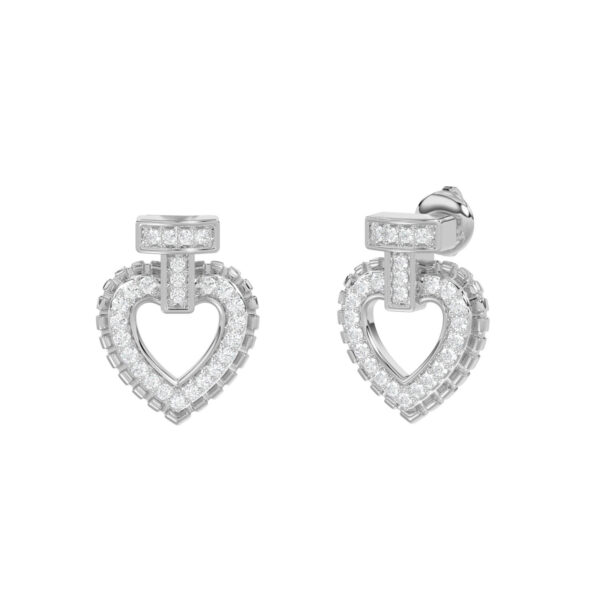 LADIES EARRINGS 0.15CT ROUND DIAMOND 10K WHITE GOLD