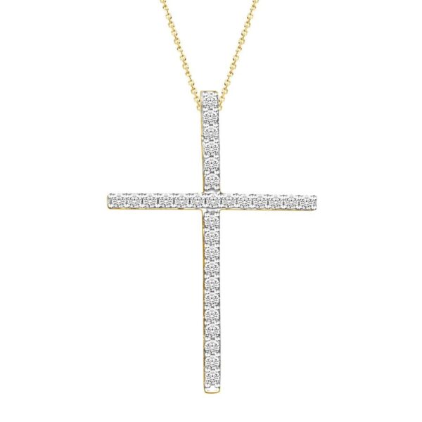 LADIES PENDANT 0.10CT ROUND DIAMOND 10K YELLOW GOLD