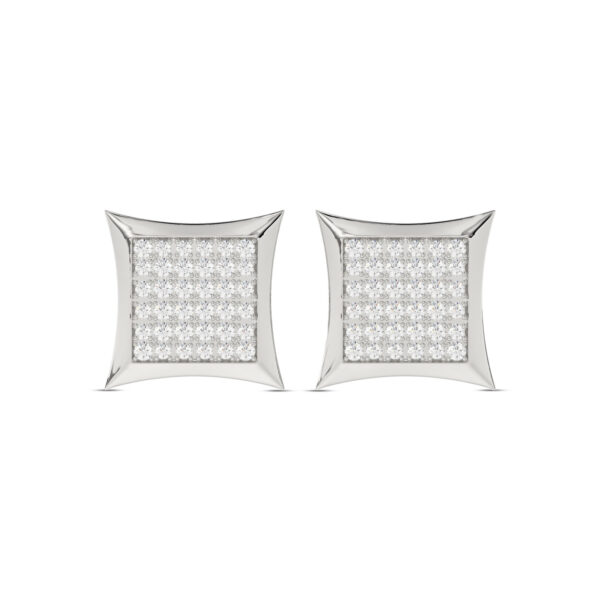 MEN'S KITE SHAPE YUVA EARRINGS 0.25CT ROUND DIAMOND 10K WHITE GOLD