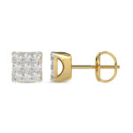 LADIES EARRING 0.25CT ROUND DIAMOND 10K YELLOW GOLD - Image 2